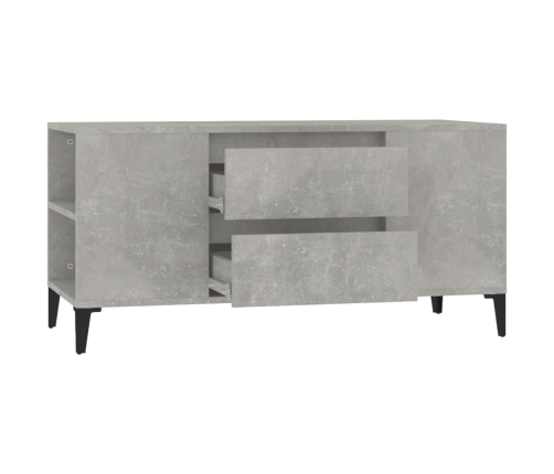 Mueble de TV madera contrachapada gris hormigón 102x44,5x50 cm