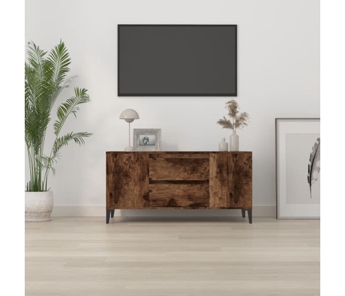 Mueble de TV madera contrachapada roble ahumado 102x44,5x50 cm