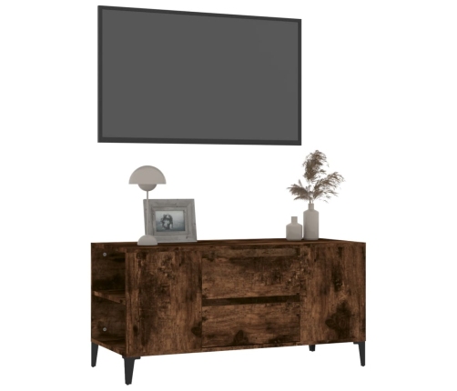 Mueble de TV madera contrachapada roble ahumado 102x44,5x50 cm