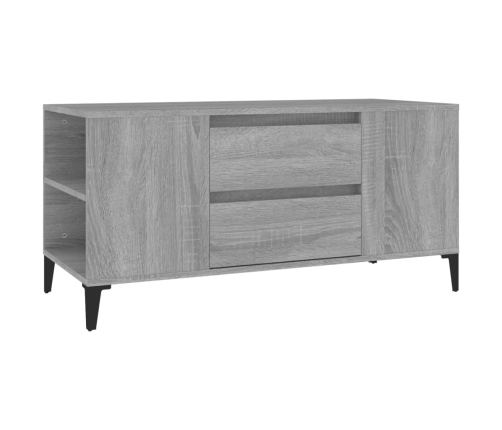 vidaXL Mueble de TV madera contrachapada gris Sonoma 102x44,5x50 cm