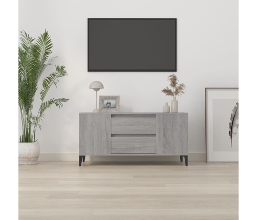 vidaXL Mueble de TV madera contrachapada gris Sonoma 102x44,5x50 cm