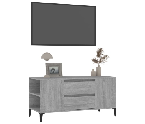 vidaXL Mueble de TV madera contrachapada gris Sonoma 102x44,5x50 cm