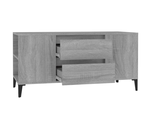 vidaXL Mueble de TV madera contrachapada gris Sonoma 102x44,5x50 cm