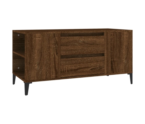 vidaXL Mueble para TV madera contrachapada marrón roble 102x44,5x50 cm