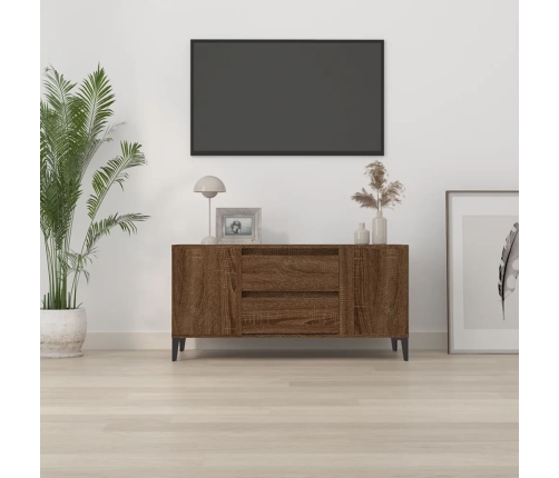 vidaXL Mueble para TV madera contrachapada marrón roble 102x44,5x50 cm