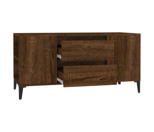 vidaXL Mueble para TV madera contrachapada marrón roble 102x44,5x50 cm