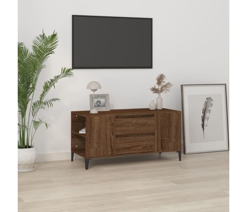 vidaXL Mueble para TV madera contrachapada marrón roble 102x44,5x50 cm