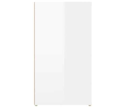 Aparador madera contrachapada blanco brillante 100x33x59,5 cm