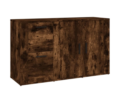 Aparador madera contrachapada roble ahumado 100x33x59,5 cm