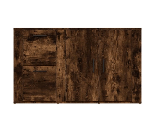 Aparador madera contrachapada roble ahumado 100x33x59,5 cm