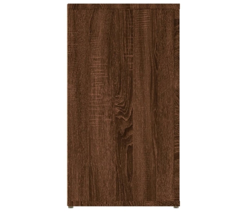 Aparador de madera contrachapada marrón roble 100x33x59,5 cm