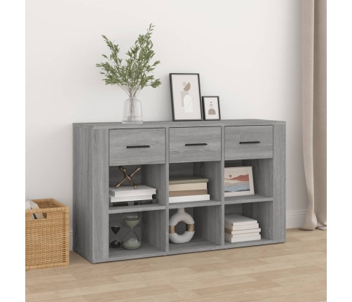 Aparador de madera contrachapada gris Sonoma 100x30x59,5 cm