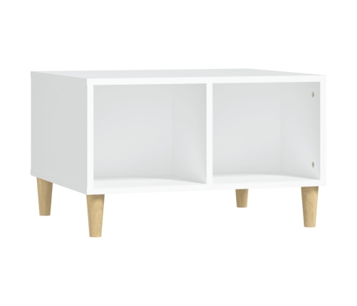 Mesa de centro madera contrachapada blanco 60x50x36,5 cm