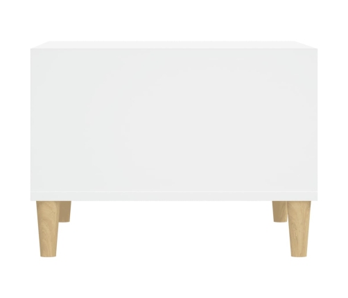 Mesa de centro madera contrachapada blanco 60x50x36,5 cm