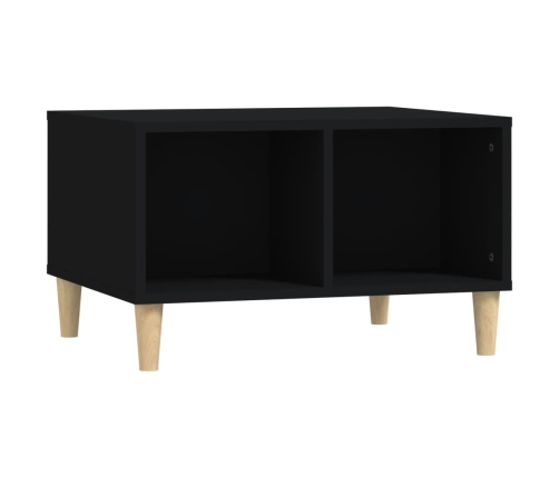 Mesa de centro madera contrachapada negro 60x50x36,5 cm