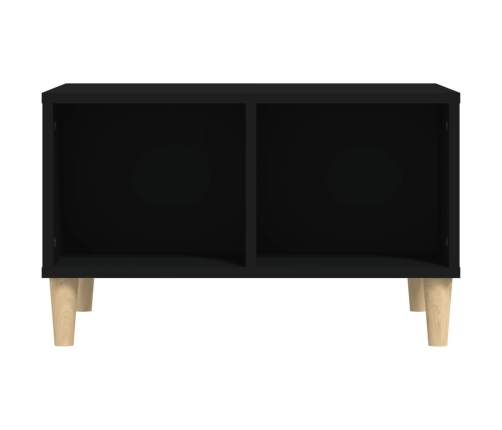 Mesa de centro madera contrachapada negro 60x50x36,5 cm