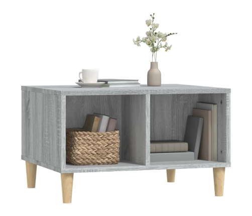 vidaXL Mesa de centro madera contrachapada gris Sonoma 60x50x36,5 cm