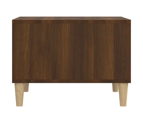 Mesa de centro madera contrachapada marrón roble 60x50x36,5 cm