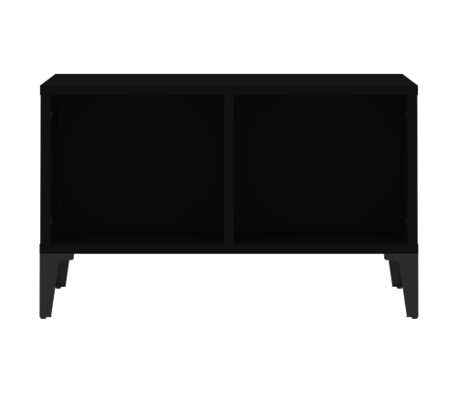 Mesa de centro madera contrachapada negro 60x50x36,5 cm