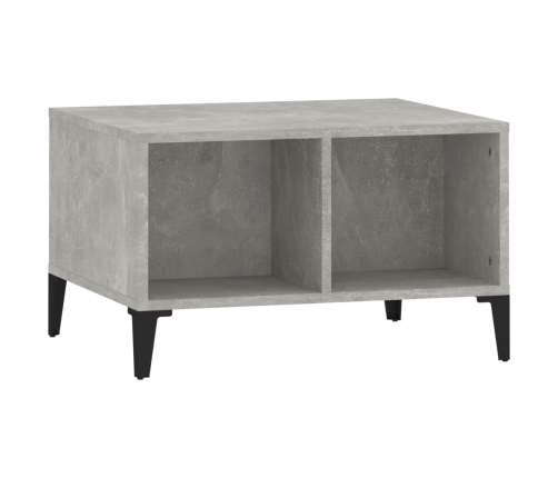 Mesa de centro madera contrachapada gris hormigón 60x50x36,5 cm