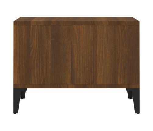 vidaXL Mesa de centro madera contrachapada marrón roble 60x50x36,5 cm