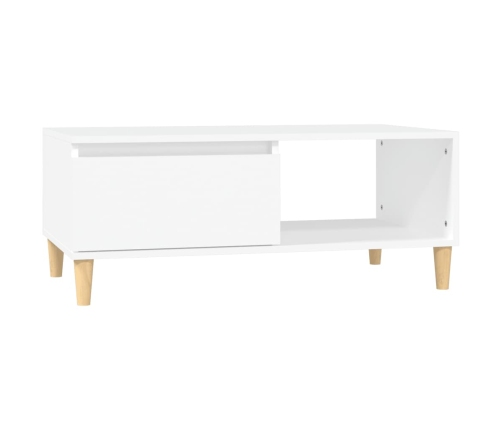 Mesa de centro madera contrachapada blanco 90x50x36,5 cm