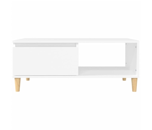 Mesa de centro madera contrachapada blanco 90x50x36,5 cm