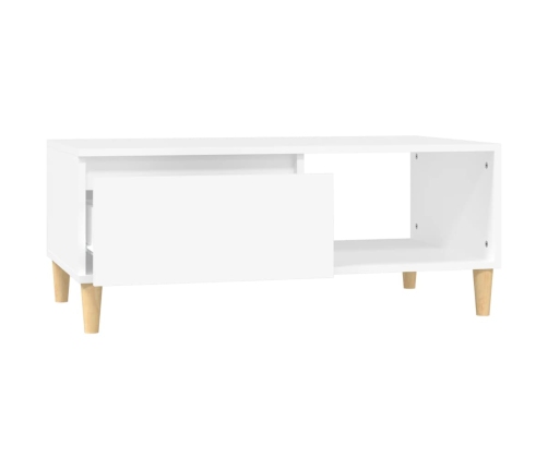 Mesa de centro madera contrachapada blanco 90x50x36,5 cm