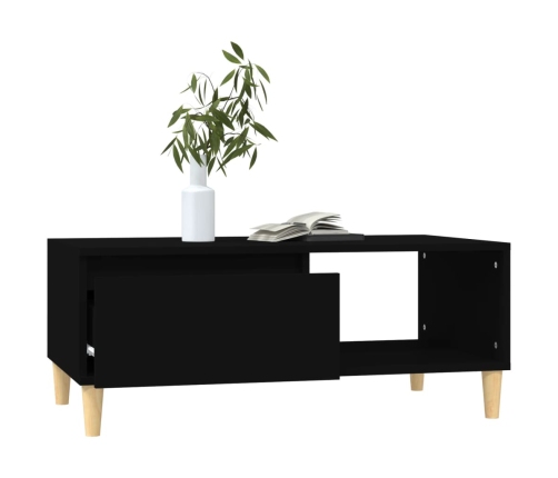 Mesa de centro madera contrachapada negro 90x50x36,5 cm