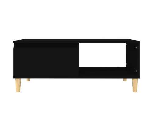 Mesa de centro madera contrachapada negro 90x50x36,5 cm