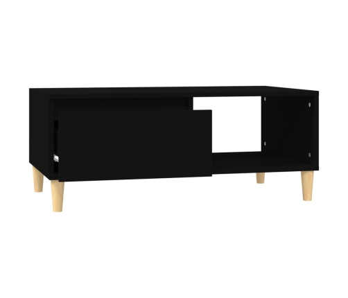 Mesa de centro madera contrachapada negro 90x50x36,5 cm