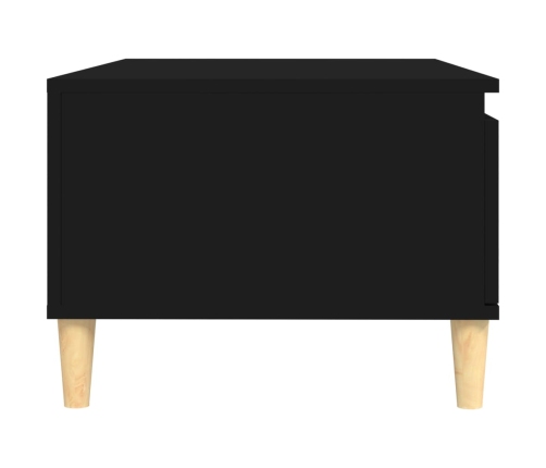 Mesa de centro madera contrachapada negro 90x50x36,5 cm