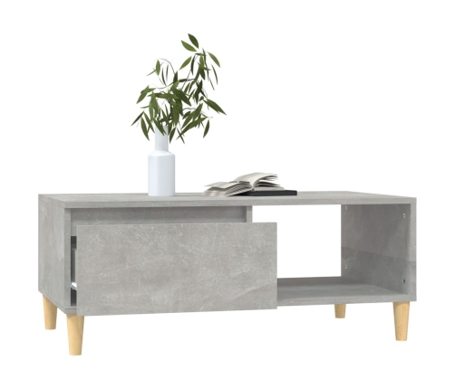 Mesa de centro madera contrachapada gris hormigón 90x50x36,5 cm