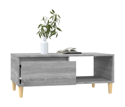 Mesa de centro madera contrachapada gris Sonoma 90x50x36,5 cm