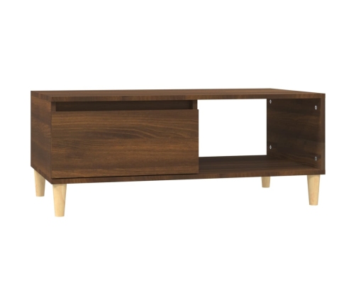 Mesa de centro madera contrachapada marrón roble 90x50x36,5 cm