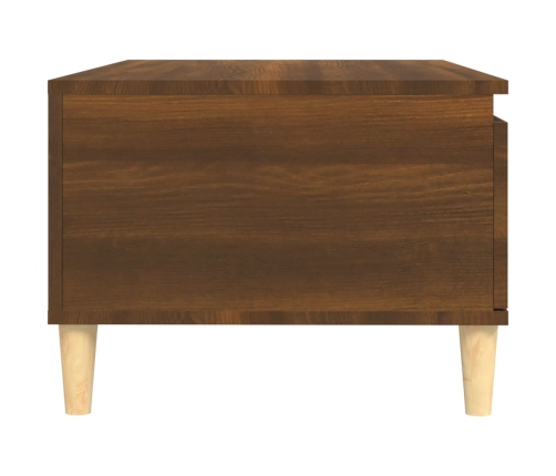 Mesa de centro madera contrachapada marrón roble 90x50x36,5 cm