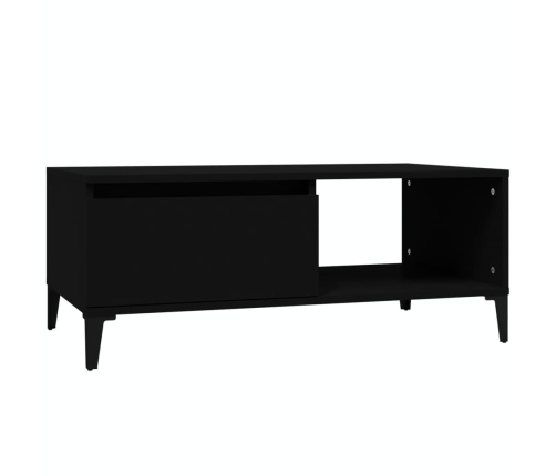 Mesa de centro madera contrachapada negro 90x50x36,5 cm