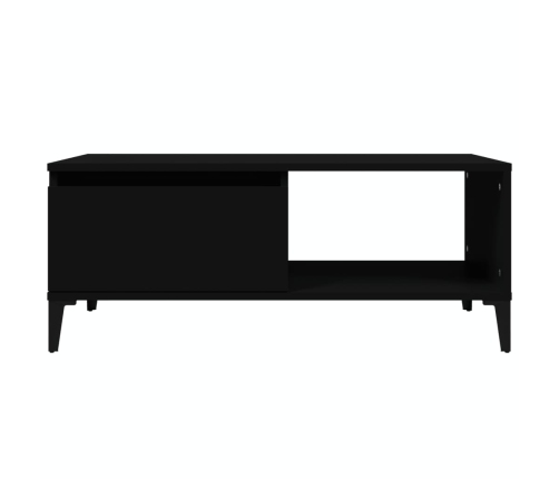 Mesa de centro madera contrachapada negro 90x50x36,5 cm