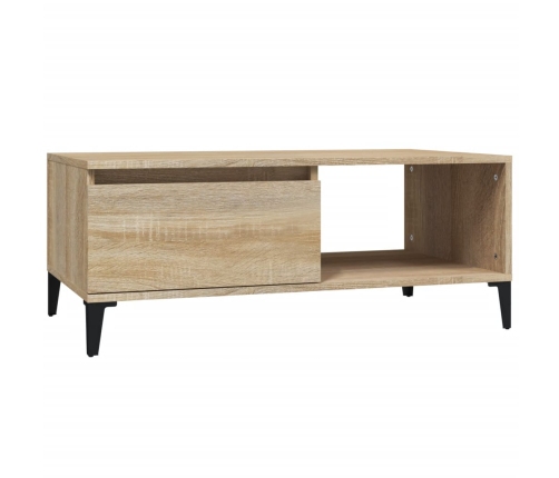 vidaXL Mesa de centro madera contrachapada roble Sonoma 90x50x36,5 cm