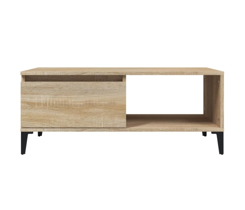 vidaXL Mesa de centro madera contrachapada roble Sonoma 90x50x36,5 cm