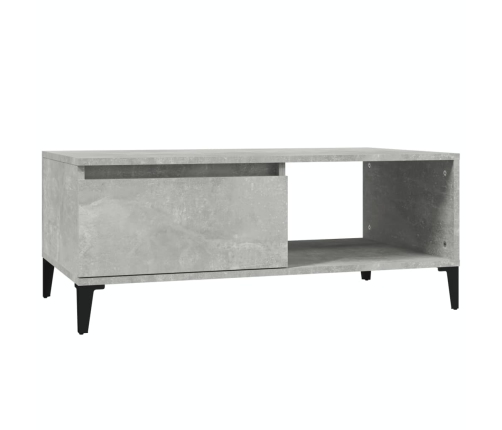 Mesa de centro madera contrachapada gris hormigón 90x50x36,5 cm