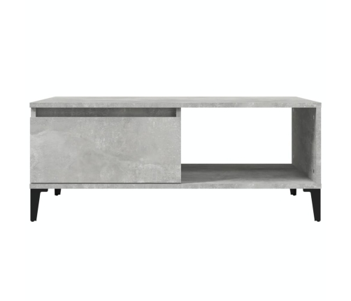 Mesa de centro madera contrachapada gris hormigón 90x50x36,5 cm