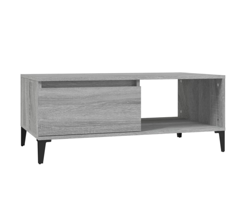 Mesa de centro madera contrachapada gris Sonoma 90x50x36,5 cm