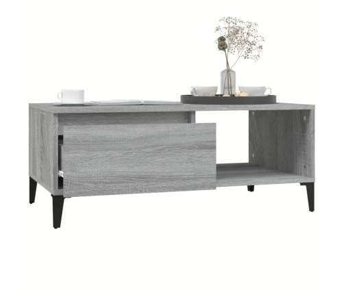 Mesa de centro madera contrachapada gris Sonoma 90x50x36,5 cm