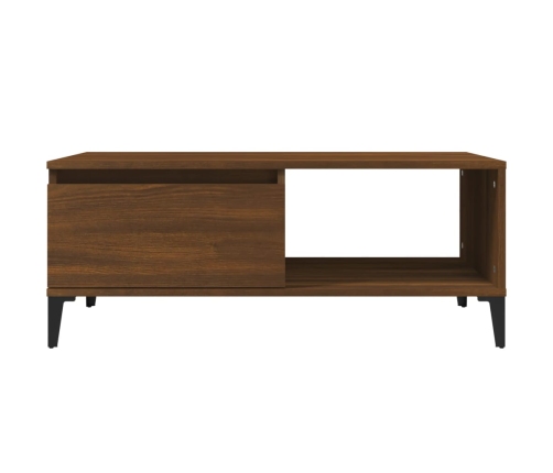 Mesa de centro madera contrachapada marrón roble 90x50x36,5 cm