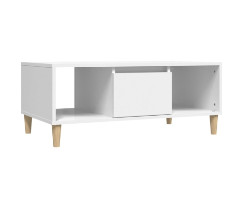 Mesa de centro madera contrachapada blanco 90x50x36,5 cm