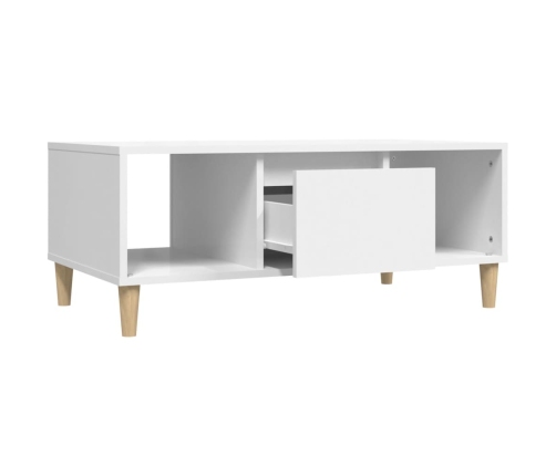 Mesa de centro madera contrachapada blanco 90x50x36,5 cm