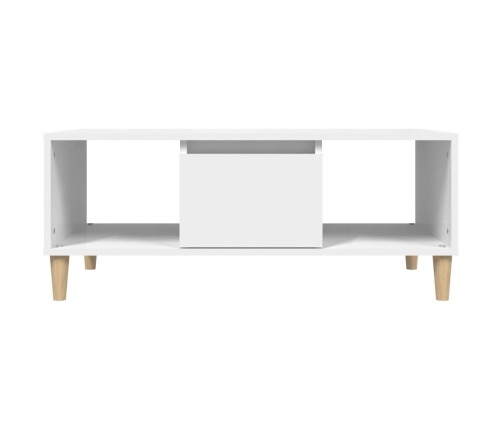 Mesa de centro madera contrachapada blanco 90x50x36,5 cm