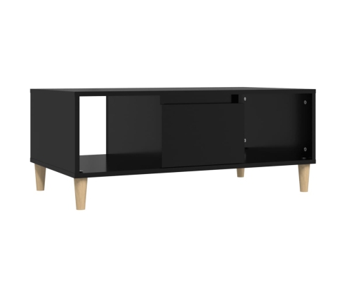 Mesa de centro madera contrachapada negro 90x50x36,5 cm