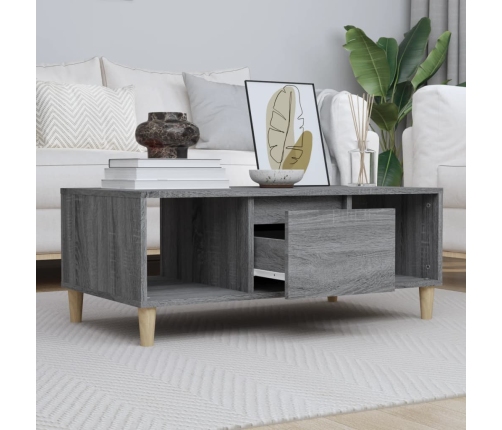 Mesa de centro madera contrachapada gris Sonoma 90x50x36,5 cm